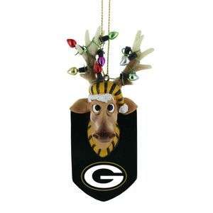 Green Bay Packers Reindeer Ornament